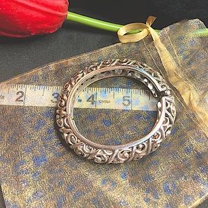 2/$10! Silver Filigree Scroll Clasp Bracelet